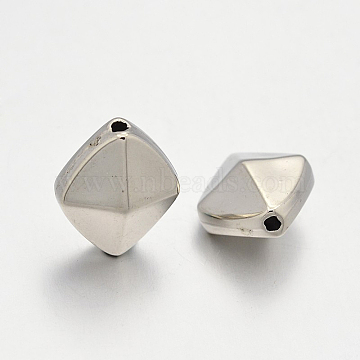 CCB Plastic Beads, Rhombus, Platinum, 16x14x9mm, Hole: 2mm(CCB-J031-38P)