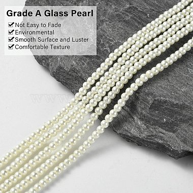 umweltfreundliche runde Perlenstränge aus gefärbtem Glasperlen(HY-A002-3mm-RB011)-3