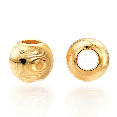 Real 18K Gold Plated Round Sterling Silver Beads