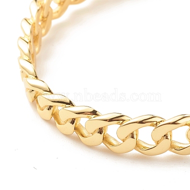 Brass Curb Chain Shape Open Cuff Bangle for Women(BJEW-B054-38G)-3