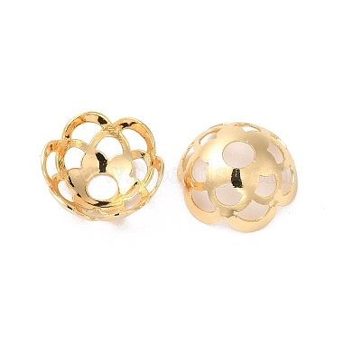 Real 18K Gold Plated Brass Bead Caps