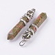 Natural Unakite Big Pointed Pendants(G-G738-A-36)-2