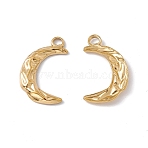 Ion Plating(IP) 304 Stainless Steel Pendants, Moon Charms, Real 18K Gold Plated, 24x14x2mm, Hole: 2.5mm(STAS-K242-05G)