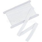 1 Roll Polycotton Wrinkle Ribbons, Webbing Strap for Clothes Accessories, White, 3/4 inch(20mm), about 10.00 Yards(9.14m)/Set(OCOR-CY0003-47A-01)