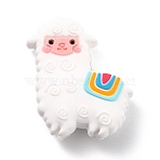 Silicone Focal Beads, Alpaca, White, 31x28x9mm, Hole: 3mm(X1-SIL-Z003-01D)