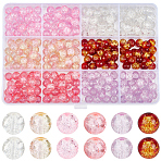 300Pcs 6 Colors Spray Painted Crackle Glass Beads, Round, Mixed Color, 8~8.5mm, Hole: 1~1.6mm, 50pcs/color(CCG-PA0001-02)