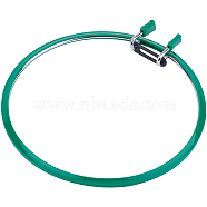 Iron Embroidery Hoops, Embroidery Frames, with Plastic Findings, Green, 225x215x22.5mm, Inner Diameter: 200mm(TOOL-WH20007-02D)