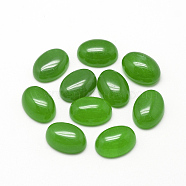 Natural Malaysia Jade Cabochons, Oval, Lime Green, 18x13x5mm(X-G-R415-13x18-26)