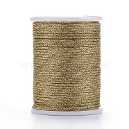 Polyester Metallic Thread, Goldenrod, 1mm, about 7.65 yards(7m)/roll(OCOR-G006-02-1.0mm-23)
