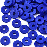 Handmade Polymer Clay Beads, for DIY Jewelry Crafts Supplies, Disc/Flat Round, Heishi Beads, Blue, 6x1mm, Hole: 2mm, about 23500pcs/1000g(CLAY-Q251-6.0mm-41)