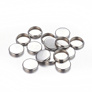 Flat Round 304 Stainless Steel Plain Edge Bezel Cups, Cabochon Settings, Stainless Steel Color, 12x2mm(STAS-S028-28)