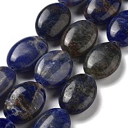 Natural Sodalite Beads Strands, Flat Oval, 18~18.5x13~13.5x6~6.5mm, Hole: 1.2mm, about 11pcs/strand, 7.76 inch(19.7cm)(G-P528-M14-01)