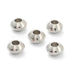 Brass Spacer Beads, Disc, Real Platinum Plated, 4x2.5mm, Hole: 1.6mm(KK-O136-03A-P)