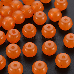 Imitation Jelly Acrylic Beads, Barrel, Dark Orange, 13x10.5mm, Hole: 2.5mm, about 375pcs/500g(MACR-S373-14-EA05)