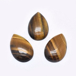 Natural Tiger Eye Cabochons, teardrop, 33~34x24x7mm(G-P384-I01)