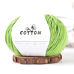 Milk Cotton Knitting Yarn, for Garments Scarves Sweater Shawl Hats, Yellow Green, 0.5~1mm, about 131.23 Yards(120m)/Skein(PW-WGC6668-05)