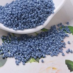 MIYUKI Delica Beads, Cylinder, Japanese Seed Beads, 11/0, (DB0266) Opaque Denim Blue Luster, 1.3x1.6mm, Hole: 0.8mm, about 2000pcs/10g(X-SEED-J020-DB0266)