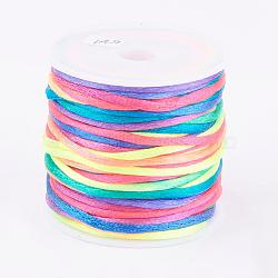 Nylon Cord, Satin Rattail Cord, for Beading Jewelry Making, Chinese Knotting, Colorful, 2mm, about 10.93 yards(10m)/roll(NWIR-L006-2mm-14)