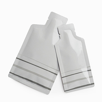 Bottle Shape Composite Plastic Portable Travel Fluid Makeup Packing Bag, Spout Pouch for Lotion Shampoo, White, 11x5cm