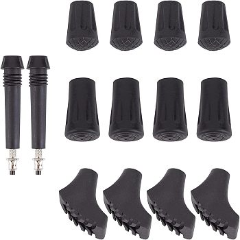 SUPERFINDINGS Trekking Poles Accessories, Black, 14pcs