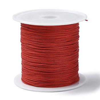 Nylon Chinese Knot Cord, Nylon Jewelry Cord for Jewelry Making, FireBrick, 0.4mm, about 28~30m/roll