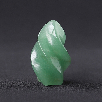 Natural Green Aventurine Display Decorations, Reiki Energy Stone Figurine, Flame, 38x23.5mm