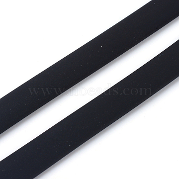 PVC Synthetic Rubber Cord, Flat, Black, 10x2.5mm, about 54.68 yards(50m)/bundle(RCOR-Q015-50m-16)