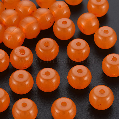 Dark Orange Barrel Acrylic Beads