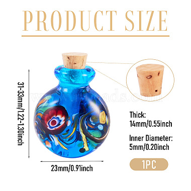Handmade Lampwork Perfume Bottle Pendants(LAMP-TADJ0001-05D)-3