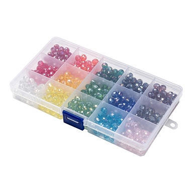 Perles de verre galvanisées 15 couleurs(EGLA-X0006-02B-8mm)-2