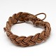 Trendy Unisex Casual Style Braided Waxed Cord and Leather Bracelets(BJEW-L297-03)-1