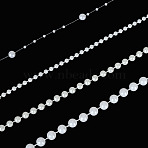 ABS Plastic Pearl Chains, Round, White, 2.5~8mm(KY-WR0001-07)