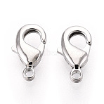 Brass Lobster Claw Clasps, Nickel Free, Real Platinum Plated, 10x6x2.5mm, Hole: 1mm(KK-YW0004-01A-P)