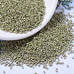 MIYUKI Delica Beads, Cylinder, Japanese Seed Beads, 11/0, (DB1181) Galvanized Semi-Frosted Aloe, 1.3x1.6mm, Hole: 0.8mm, about 2000pcs/bottle, 10g/bottle(SEED-JP0008-DB1181)