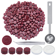 400Pcs Octagon Sealing Wax Particles, with 1Pc Stainless Steel Spoon and 2Pcs Candles and 1Pc Iron Beading Tweezers, for Retro Seal Stamp, Saddle Brown, Sealing Wax Particles Octagon: 9mm(DIY-CP0009-24A)