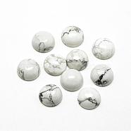 Natural Howlite Cabochons, Half Round/Dome, 14x5~6mm(G-R416-14mm-29)
