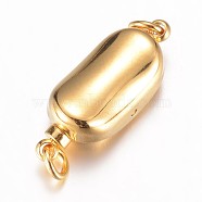 304 Stainless Steel Box Clasps, Ion Plating (IP), Golden, 20x8x7mm, Hole: 2.5mm, Pin: 1.2mm(STAS-G071-49G)