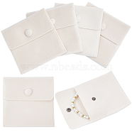 Square Velvet Jewelry Bags, with Snap Fastener, PapayaWhip, 10x10x1cm(TP-BBC0001-01A-04)
