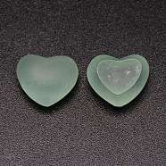 Transparent Resin Cabochons, Imitation Jell, Heart, Dark Sea Green, 15.5x19x12mm(RESI-CJC0013-05A)