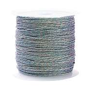 1 Roll 12-Ply Jewelry Braided Thread, Polyester Metallic Thread, Colorful, 0.8mm, about 27.34 Yards(25m)/Roll(MCOR-CJ0001-05)