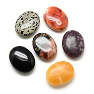Natural & Synthetic Mixed Stone Oval Palm Stone, Reiki Healing Pocket Stone for Anxiety Stress Relief Therapy, 44~46x34~36x15~17mm(G-R418-109)