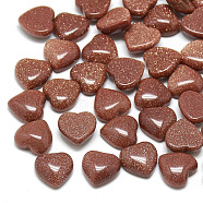Synthetic Goldstone Cabochons, Heart, 25x23x7.5mm(G-T029-23x25mm-22)