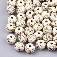 Opaque Acrylic Beads, Round, Old Lace, 7x9mm, Hole: 2mm, about 1620pcs/500g(SACR-S752-01)