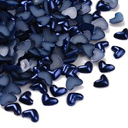 ABS Plastic Imitation Pearl Cabochons, Heart, Marine Blue, 3x3x1mm(SACR-S739-3mm-Z37)