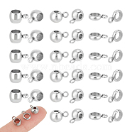 90Pcs 3 Style 304 Stainless Steel Tube Bails, Loop Bails, Bail Beads fit European Chains, Rondelle/Ring, Stainless Steel Color, 5~9x5~9x2~6mm, Hole: 1.5~1.8mm, Inner Diameter: 2~4mm, 30pcs/style(STAS-UN0055-86)