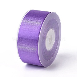 Double Face Polyester Satin Ribbon, with Metallic Silver Color, Blue Violet, 1-1/2 inch(38mm), about 100yards/roll(91.44m/roll)(SRIB-P012-A06-38mm)
