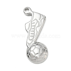 304 Stainless Steel Pendants, Football with Soccer Shoe Charms, Stainless Steel Color, 29.5x12.5x3.5mm, Hole: 2.5mm(SA-CBA1975-03P-01)