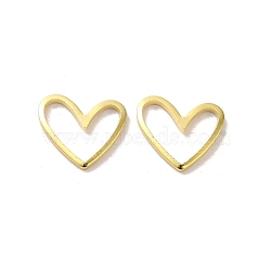 Brass Linking Rings, Cadmium Free & Lead Free, Heart Connector, Real 24K Gold Plated, 11x13x1.5mm, Inner Diameter: 5x11mm(X-FIND-Z039-18G)