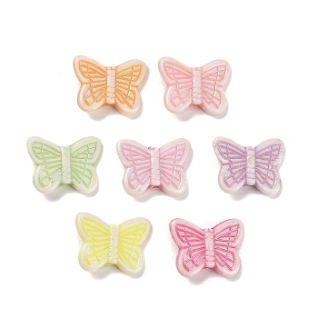 Plastics Beads, Craft Beads, Butterfly, Mixed Color, 11.5x14.5x4mm, Hole: 1.8mm, 1020pcs/500g