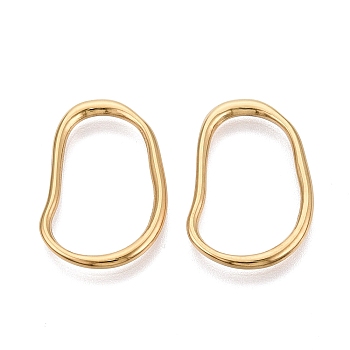 304 Stainless Steel Linking Rings, Nuggets, Ion Plating(IP), Long-Lasting Plated, Real 18K Gold Plated, 26x17.5x2mm, Inner Diameter: 13x21.5mm
